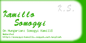 kamillo somogyi business card
